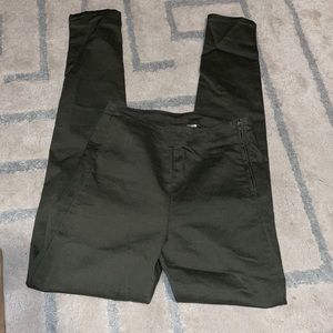 H&M slim skinny pants side zipper Olive